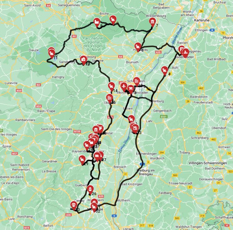 Map for Strasbourg Roundtrip - Alsace Lorraine